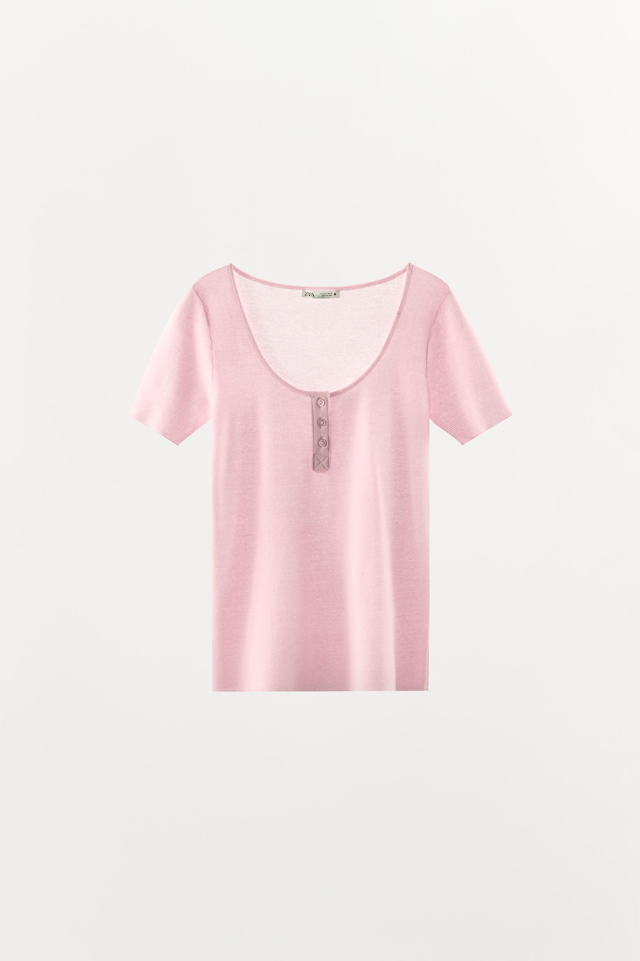 BUTTON-FRONT KNIT TOP